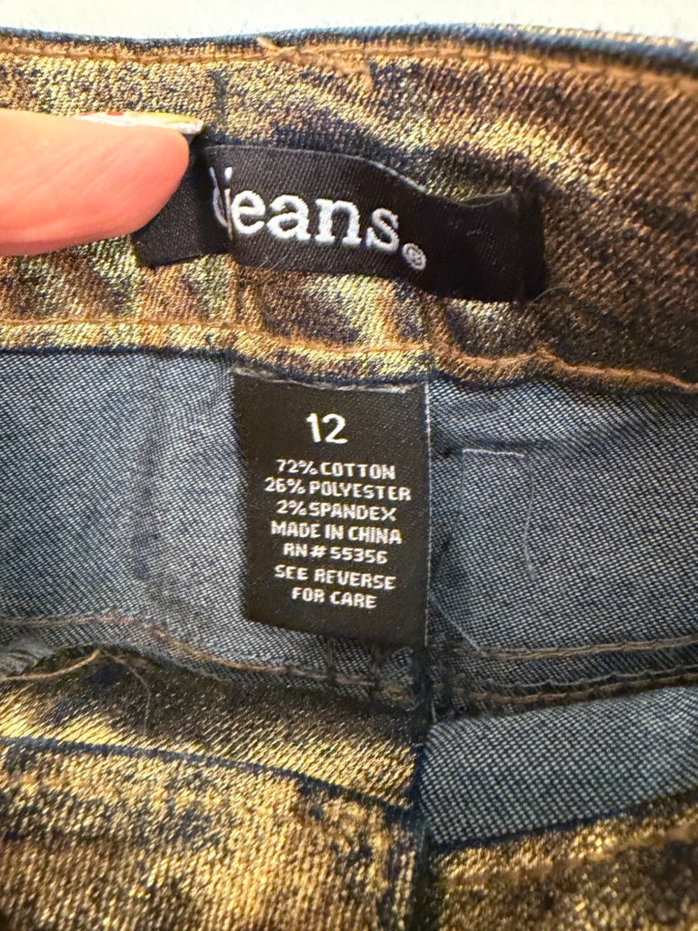 d. jeans navy and gold jeans size 12 NWT - Picture 3 of 7